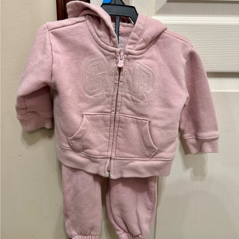 Pink GAP Baby Hoodie and Pants Set